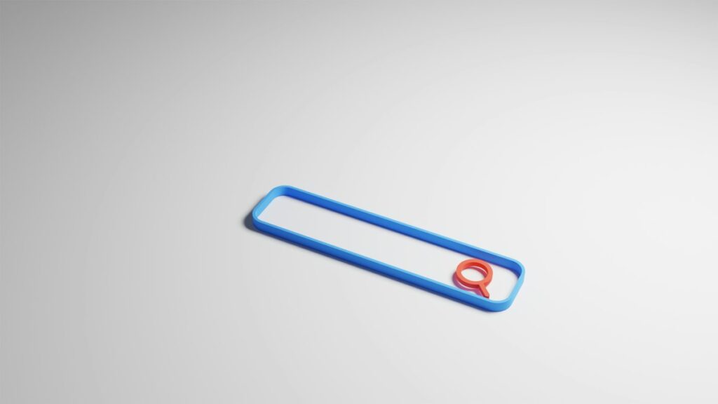 Search bar graphic with a magnifying glass button